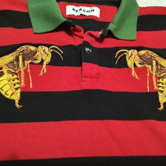 REASON EMBROIDERED POLO HORNETS US S NWOT - Picture 2 of 5
